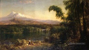 Figures dans un paysage équatorien Fleuve Hudson Frederic Edwin Church Peinture à l'huile